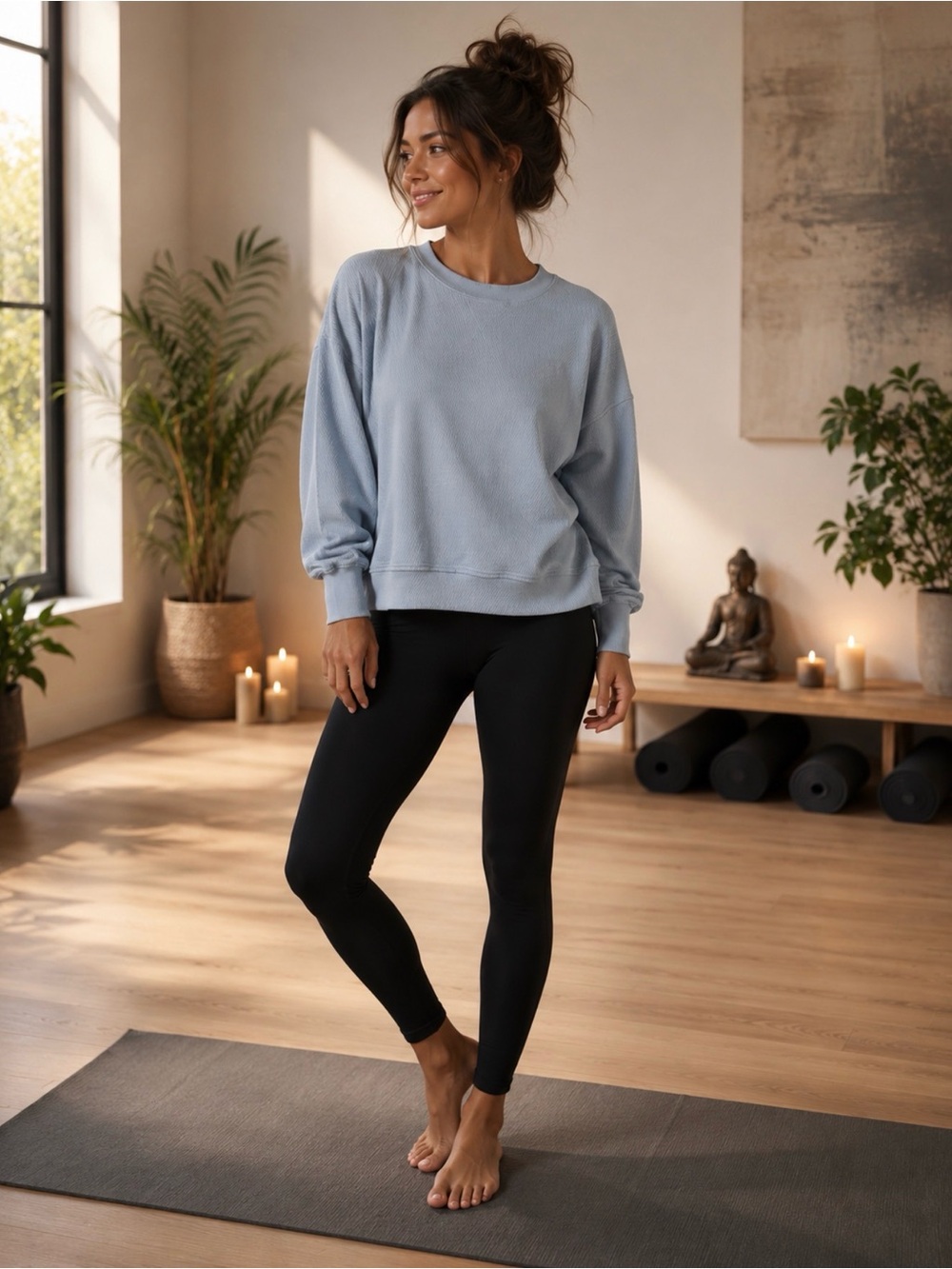 aerie Light Blue Crew Sweatshirt
